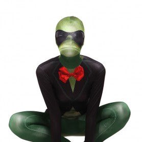 Green Sir Frog Fullbody Zentai Halloween Spandex lycra Holiday Party Unisex Cosplay Zentai Suit