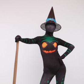 Halloween Witch Unisex Fullbody Zentai Spandex lycra Holiday Party Unisex Cosplay Zentai Suit