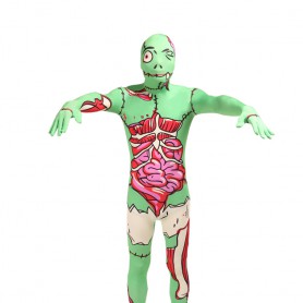 Light Green X-ray Human Anatomy Fullbody Zentai Halloween Spandex lycra Holiday Party Unisex Cosplay Zentai Suit