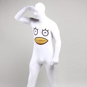 White Chicken Cartoon Fullbody Zentai Halloween Spandex lycra Holiday Party Unisex Cosplay Zentai Suit