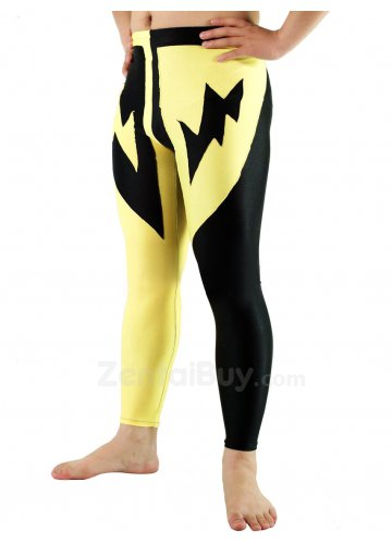Black and Yellow Pattern Lycra Spandex lycra Catsuit Party Trousers