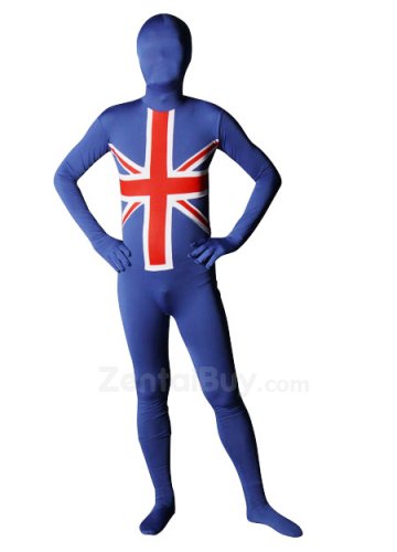 England Flag Pattern Unisex Lycra Zentai Suit