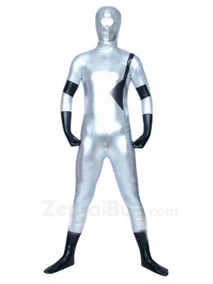The Silver Surfer Shiny Catsuit Metallic Party Catsuit Super Hero Costume