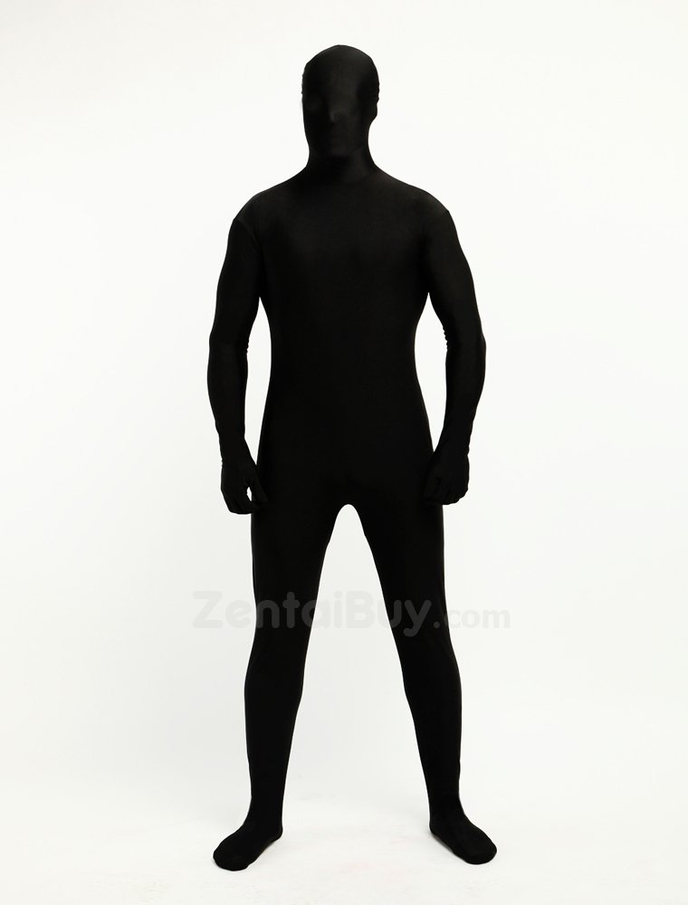 Black Fullbody Zentai Spandex lycra Halloween Cosplay Zentai Suit
