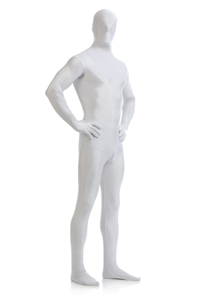 White Fullbody Zentai Spandex lycra Halloween Holiday Party Lycra Cosplay Suit