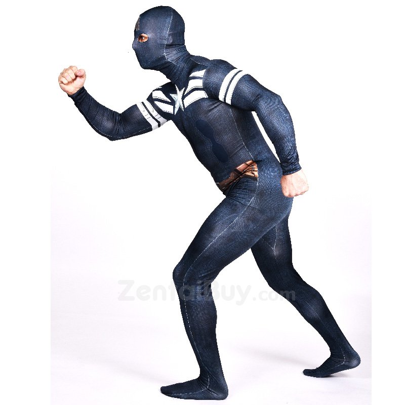 Deep Blue Captain America Fullbody Zentai Halloween Spandex lycra Holiday Party Unisex Cosplay Zentai Suit