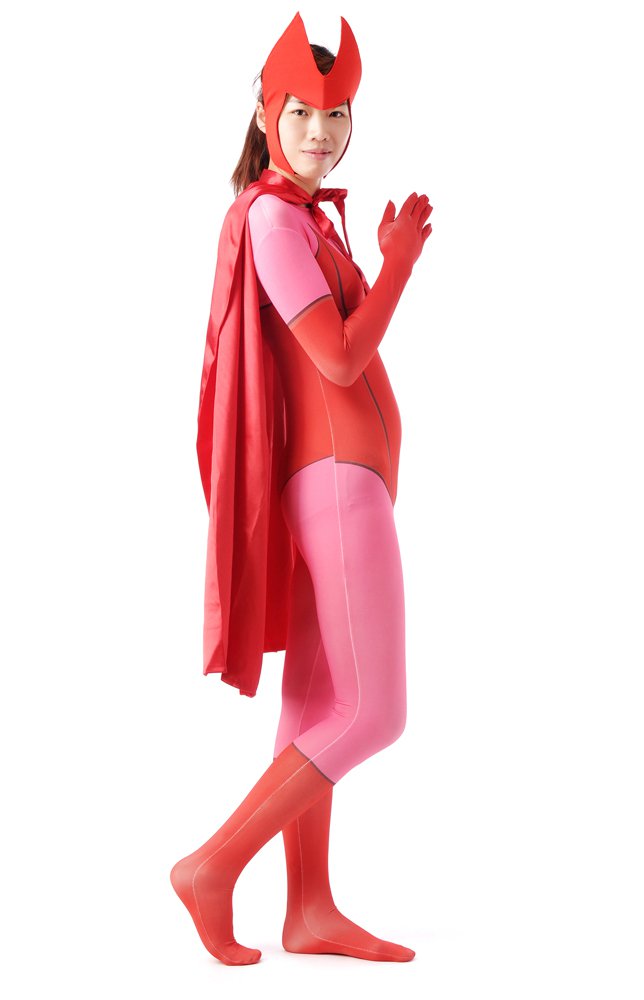 Red Halloween Super Hero Women Fullbody Zentai Spandex lycra Holiday Party Unisex Cosplay Zentai Suit